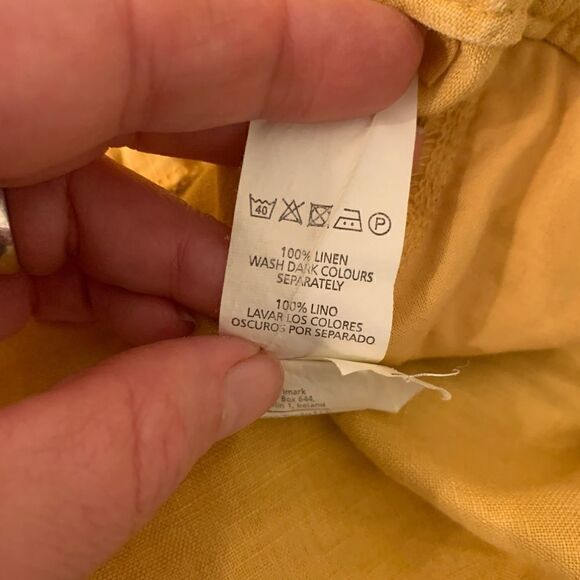 Atmosphere yellow 100% linen shorts UK size 12 - Picture 8 of 8